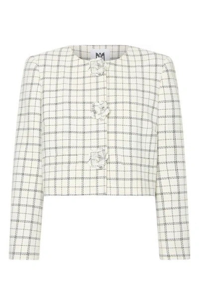 Milly Mika Plaid Crop Jacket In Multi