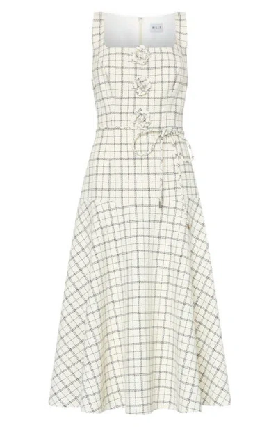 Milly Mira Plaid Midi Dress In Multi