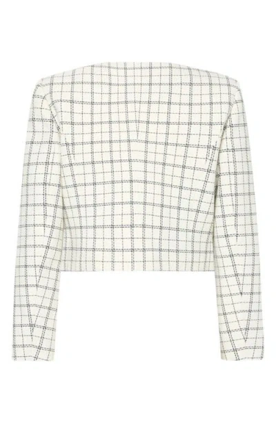Milly Mika Plaid Crop Jacket In Multi
