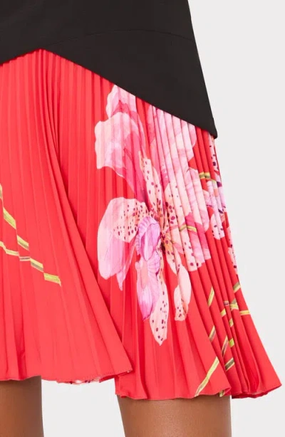 Milly Haddy Printed Pleated Mini Dress In Black