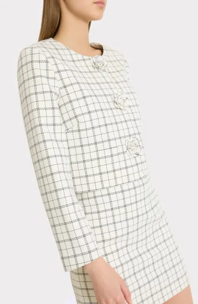 Milly Mika Plaid Crop Jacket In Multi