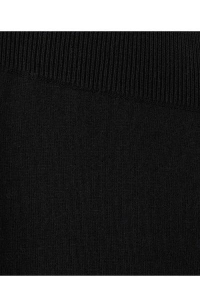 Mango Side Slit Knit Pants In Black