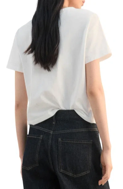 Mango Rhinestone T-shirt In White