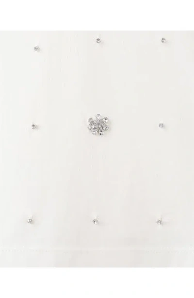 Mango Rhinestone T-shirt In White