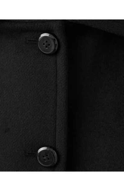 Mango Wool Blend Crop Jacket In Black