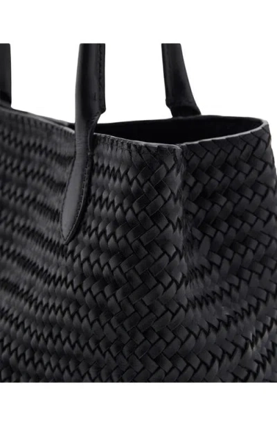 Mango Braided Leather Shoulder Bag In Black