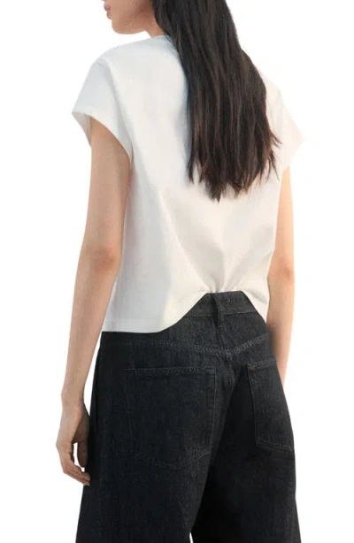 Mango Floral Embroidered T-shirt In White