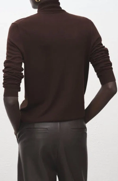 Mango Turtle Knit Sweater In Brown