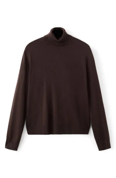 Mango Turtle Knit Sweater In Brown