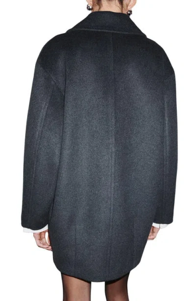 Mango Wool Blend Coat In Black