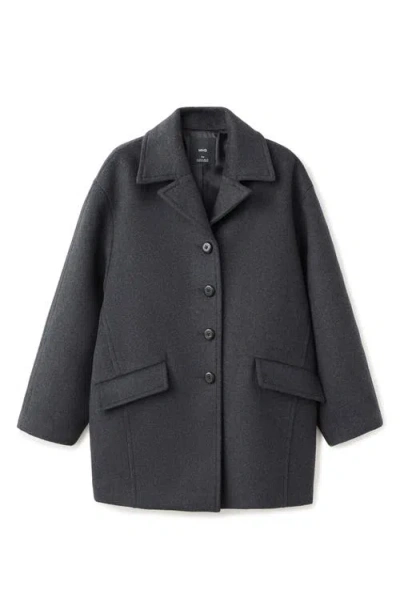 Mango Wool Blend Coat In Black