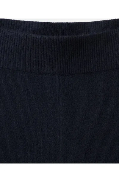 Mango Split Hem Pull-on Straight Leg Knit Pants In Black