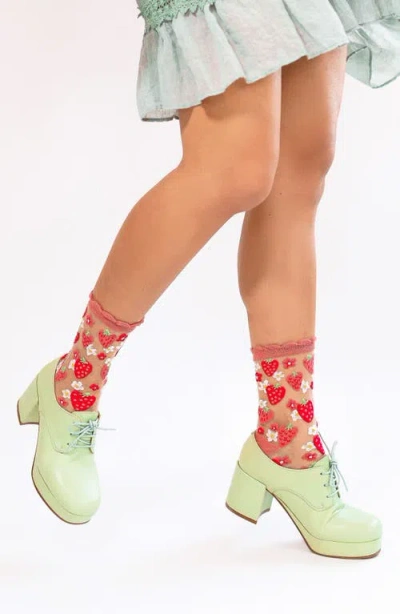 Sock Candy Eye Candy Assorted 2-pack Sheer Crew Socks In Multi