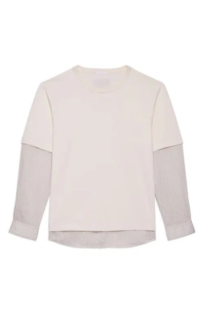 Helmut Lang Layered Pinstriped T-shirt In White