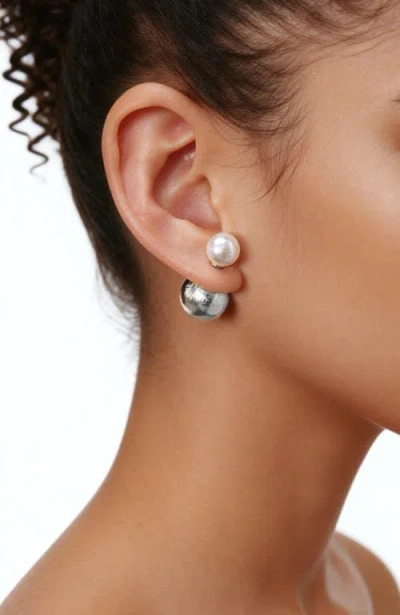 Rc Retro Chic Duo Studs Earrigns In Silver