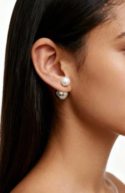 Rc Retro Chic Duo Studs Earrigns In Silver