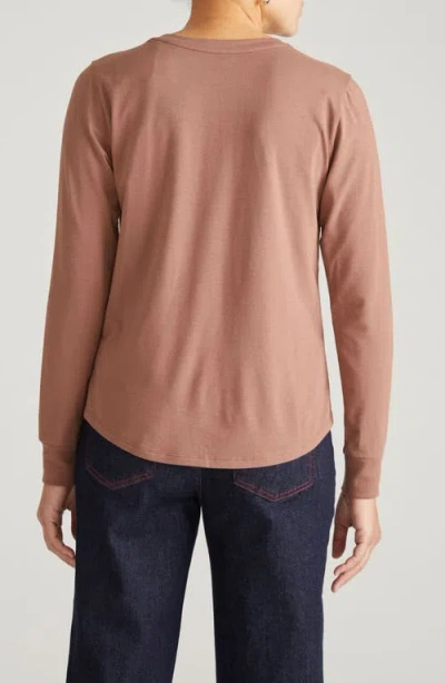 Universal Standard Long Sleeve V-rex Tee In Brown