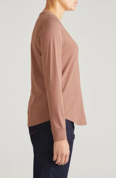 Universal Standard Long Sleeve V-rex Tee In Brown