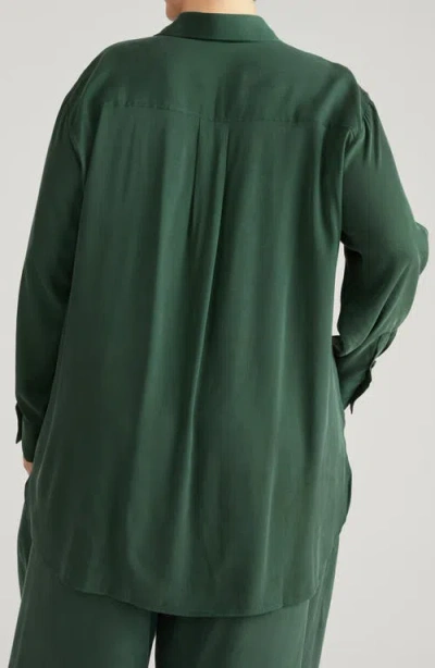 Universal Standard Cooling Oversize Button-up Shirt In Green