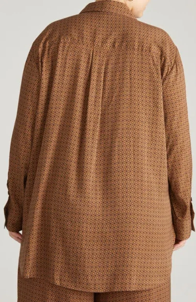 Universal Standard Cooling Oversize Button-up Shirt In Blue