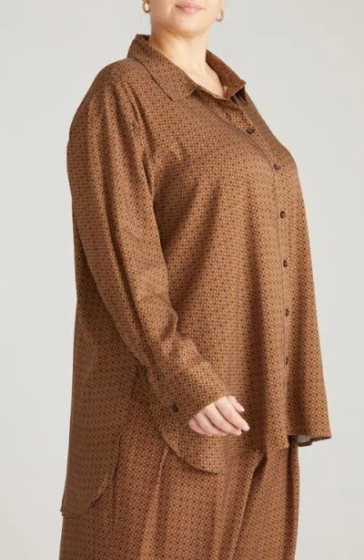 Universal Standard Cooling Oversize Button-up Shirt In Blue