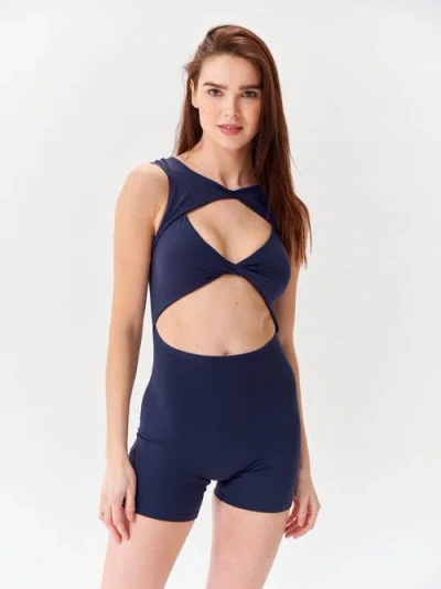 Revyve Active Peek--a-boo Romper In Blue