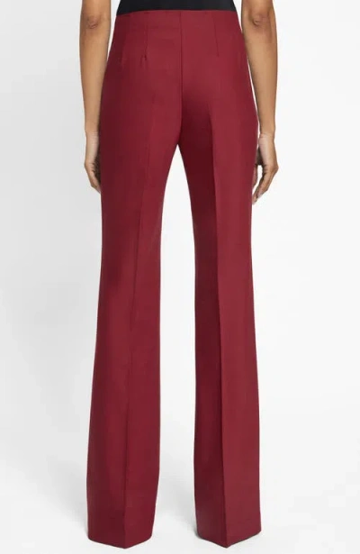 Santorelli Beth Flared Pant In Virgin Wool Stretch In Red
