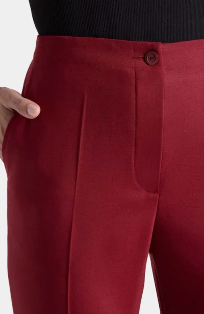Santorelli Beth Flared Pant In Virgin Wool Stretch In Red