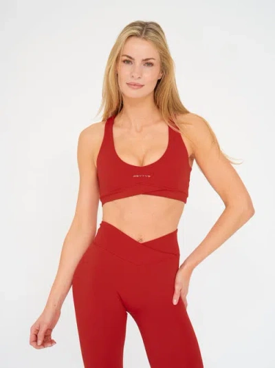 Revyve Active Active Scoop Bra In Spicy In Red