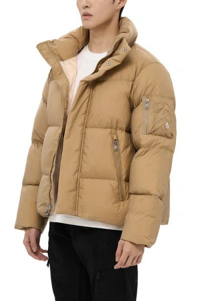 Alphastyle Leverett Cropped Down Puffer In Brown
