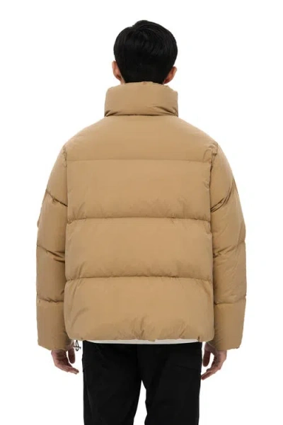 Alphastyle Leverett Cropped Down Puffer In Brown