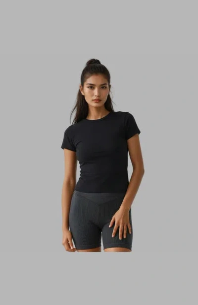 Blvck Tee With Built In Bra In Black