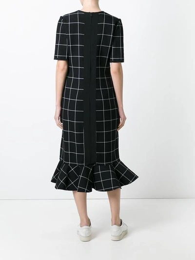 Shop Victoria Victoria Beckham Checked Dress In Black