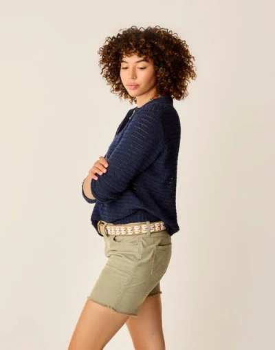 Carve Designs Morgan Polo Sweater In Blue