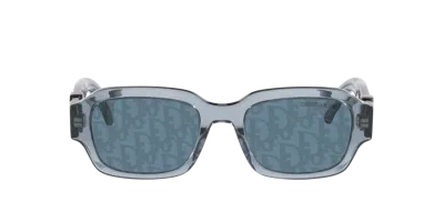 Dior Oblique S2i 52mm Rectangular Sunglasses In Blue