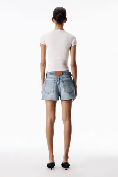 Alexander Wang Short Sleeve Crewneck Top With Jacquard Logo In White