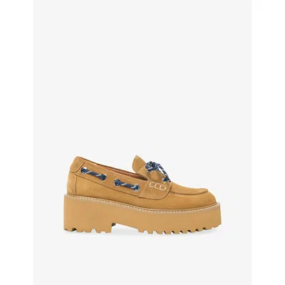 Maje Platform Boat Shoes In Brown