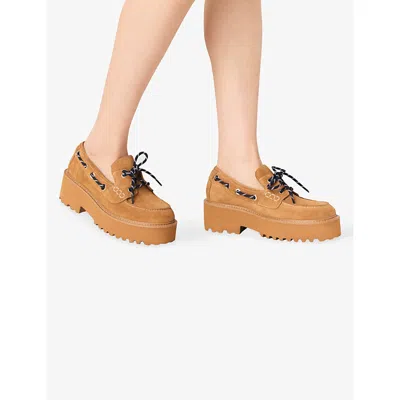 Maje Platform Boat Shoes In Brown