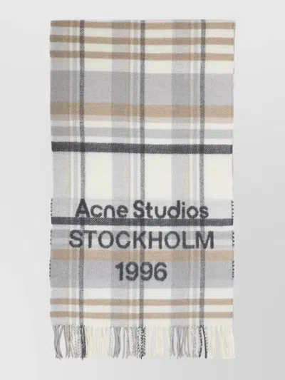 Acne Studios Scarf Featuring Fringed Edges Plaid Pattern In Multi