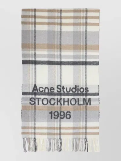 Acne Studios Scarf Featuring Fringed Edges Plaid Pattern In Multi