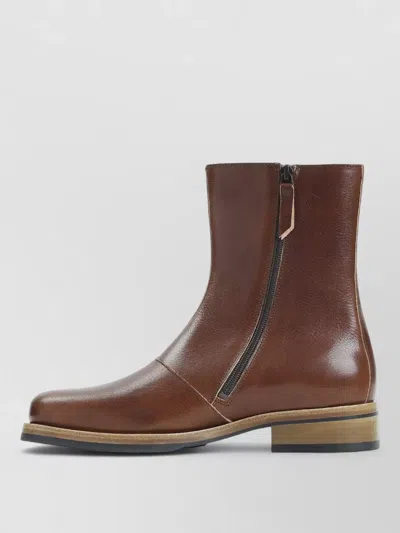 Our Legacy Daimono Boots In Whisky-colored Calfskin In Brown