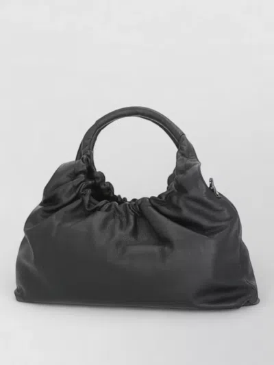 Antonelli Leather Shoulder Bag Ruched Handle Strap