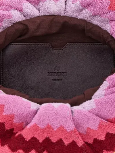 Missoni Zigzag Shoulder Bag Chevron Pattern Chain Strap In Multi