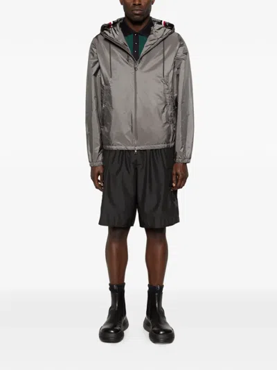 Moncler Logo-patch Jacket In Gray