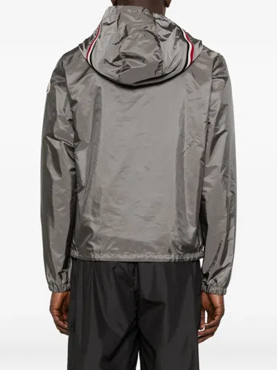 Moncler Logo-patch Jacket In Gray