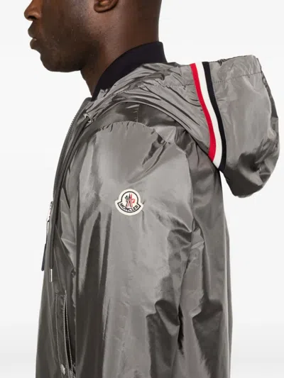 Moncler Logo-patch Jacket In Gray