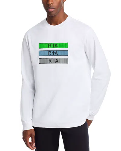 Rta Lawrence Glitch Logo Long Sleeve T-shirt In White