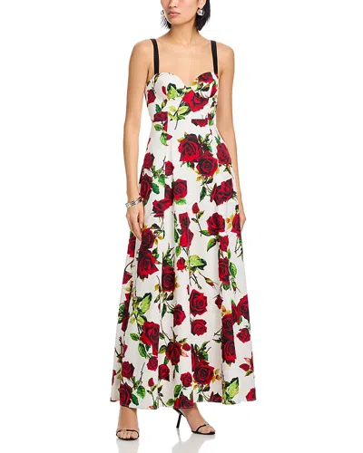 L'agence Sutton Sweetheart Neck Maxi Dress In White