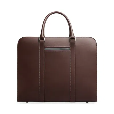 Carl Friedrik Palissy Double Leather Briefcase In Brown