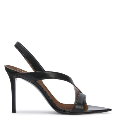Giuseppe Zanotti 90mm Leather Pointed-toe Sandals In Black